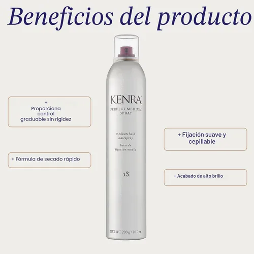 Vista 2 de Kenra Professional Perfect Medium Spray 13 Provides Styling Control Without Stiffness Medium Hold Fast-Drying Formulation High Shine Finish