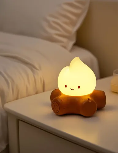 Vista 7 de 3 piezas Luz Nocturna de Fogata para Niños, Lindos Regalos de Lámpara de Fogata, Luces de Llama LED Iluminadas, Regulable, Luz Nocturna Recargable