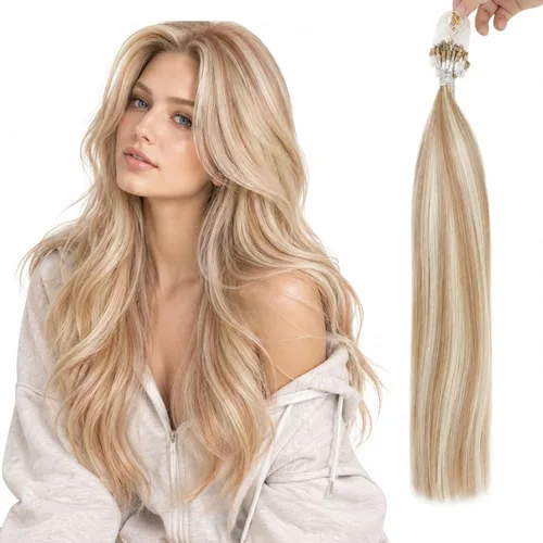 Vista 12 de RUNATURE K Tip - Extensiones de cabello humano real, ombré, pelo corto