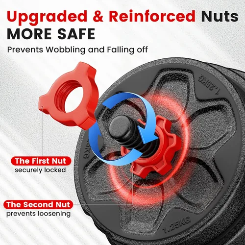 Vista 4 de Adjustable Dumbbell Set, 20/33/45/70/90lbs Free Weight Set with Connector, 4 in1 Dumbbells Set Used as Barbell, Kettlebells, Push up Stand