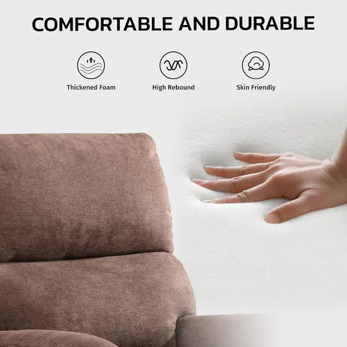 Vista 6 de EBELLO Silla reclinable eléctrica, sillón reclinable eléctrico, sofá reclinable individual de tela transpirable con puerto de carga USB para Marrón