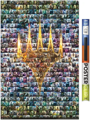 Vista 18 de Trends International Magic: The Gathering - Póster de collage de pared, 14.725 x 22.375 pulgadas, versión enmarcada de madera de granero