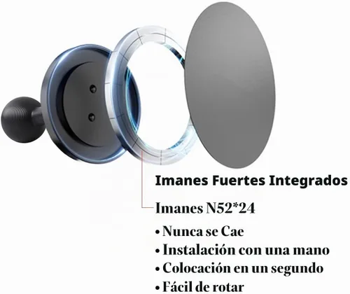 Vista 2 de Base de soporte para teléfono celular súper magnética con bola de 1 pulgada para MagSafe iPhone 17 16 15 14 13 Series, compatible con soportes RAM