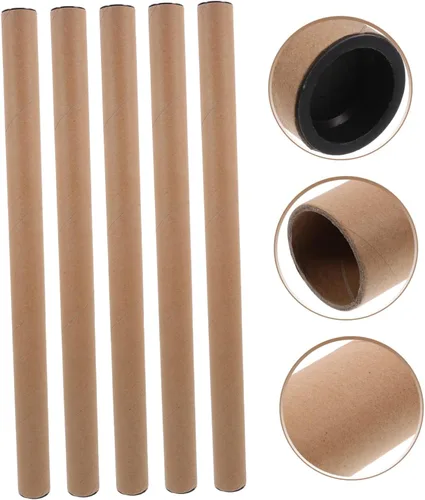Vista 9 de Paquete de 10 tubos de correo de papel kraft de 1.5 x 12 tubos de cartón para almacenamiento de envío, soporte de tubo de póster, material de papel