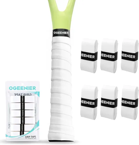 Vista 16 de OGEENIER Cinta de agarre para raqueta de tenis, paquete de 3, 6, 12 cintas de agarre de tenis, absorbente y antideslizante, cinta de agarre suave