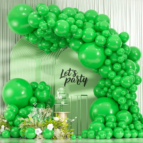 Vista 17 de 114 globos de color verde lima, globos de látex verde claro de 18/12/10/5 pulgadas para decoración de fiesta de dinosaurio, baby shower, selva