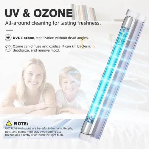 Vista 2 de COOSPIDER Lámpara de luz U/V/C de 6 W, lámpara desinfectante de 253.7 nm con cable de interruptor de encendido/apagado de 5 pies y enchufe, bombilla