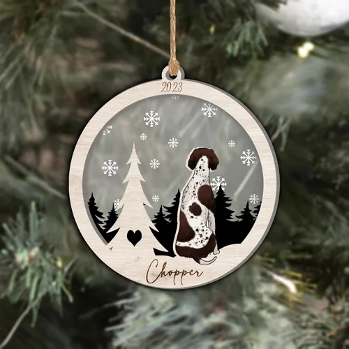 Vista 108 de Nazenti Adorno de Navidad conmemorativo personalizado, regalo personalizado de recuerdo de perro, condolencias por pérdida de mascotas, sabueso