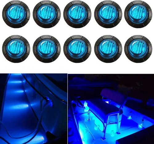 Vista 8 de 10 Uds. ámbar 12V impermeable barco marino cubierta interior cortesía cabina decoración luces de navegación para yate, barco, proa, popa, pesca