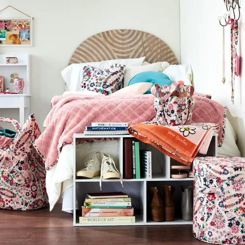 Vista 3 de Vera Bradley Contenedor de almacenamiento para mujer con tapa, Floral Sea Air