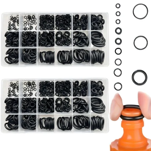 Vista 3 de 18 Sizes Nitrile Rubber Kit Pressure Oil and Water Resistant Round Seal Gasket Universal O Ring Washer Compatible with Car Auto