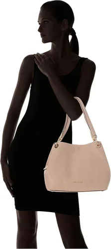 Vista 6 de Michael Kors Raven - Bolso de hombro grande de piel con guijarros Rosa (rosa suave).