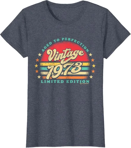Vista 18 de Camiseta retro de 50 cumpleaños de 1973 de edad a la perfección nacido en los años 70, Negro