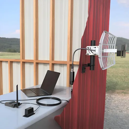 Vista 2 de Sistema receptor WiFi de largo alcance extendido C. Crane CC Vector: funciona con todos los dispositivos - recibe WiFi distante y repite a todos