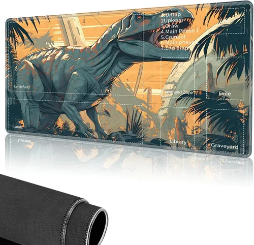 Vista 45 de Tapete de juego para MTG, tapete de juego de cartas cosido con zona mágica para juegos de cartas MTG, (17.4 x 13.8 pulgadas), tapete de juego