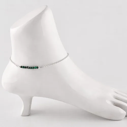 Vista 17 de YANARA Pulsera de tobillo para mujer, piedra de nacimiento natural, cuentas de piedras preciosas, tobillera delicada hecha a mano de 9 pulgadas +