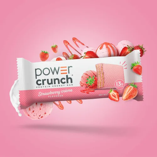 Vista 4 de Power Crunch Barras de oblea Protein Energy, crema de fresa, 1.4 onzas (12 unidades)