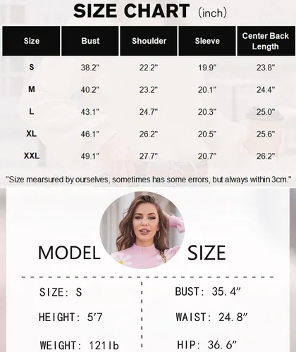 Vista 7 de Zeagoo Sweaters for Women 2024 Fashion Trendy Long Sleeve Turtleneck Pullover Lantern Knit Sweater Tops