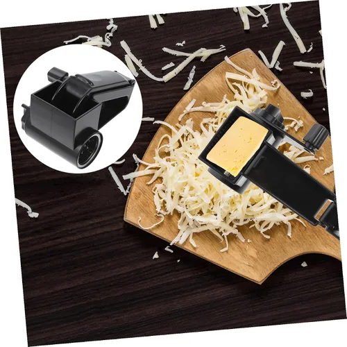 Vista 6 de Uonlytech Rallador giratorio de queso, manual de mano, triturador de acero inoxidable para queso duro, nueces de chocolate, mango de fácil agarre