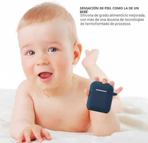 Vista 6 de Funda compatible con AirPods, cubierta protectora de silicona completa a prueba de polvo diseñada para Apple AirPods de 1.ª y 2.ª