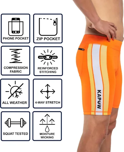 Vista 4 de Kapow Meggings Pantalones cortos de compresión para hombre con bolsillos