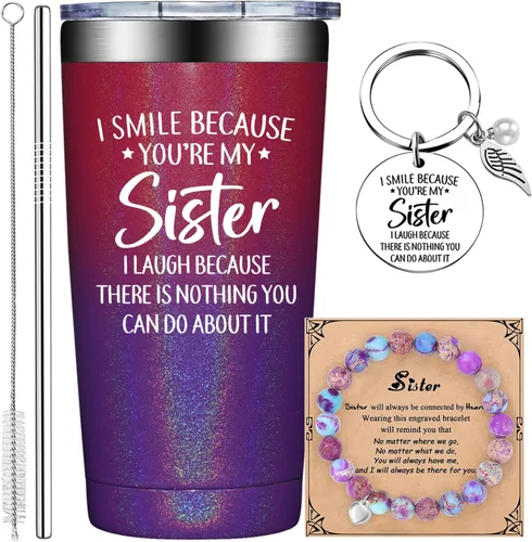 Vista 13 de Grifarny Regalos para hermanas – Regalos para el día de la madre para hermanas – Regalo de cumpleaños, Navidad, día de San Valentín para hermanas