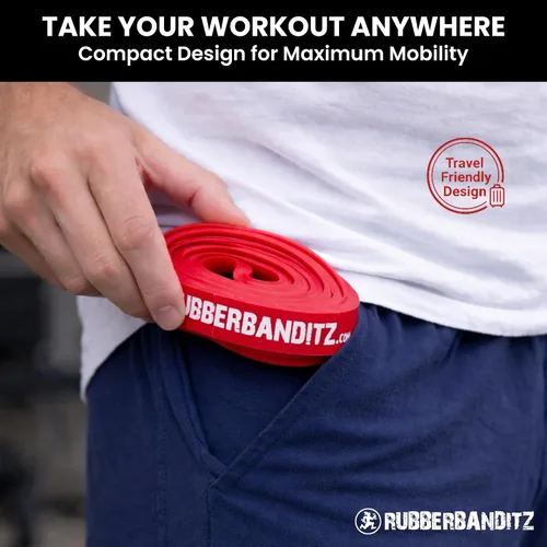 Vista 4 de Rubberbanditz Bandas extra gruesas para glúteos y piernas, mini bucle para caderas, muslos, glúteos, abdominales, bandas de resistencia de cadera