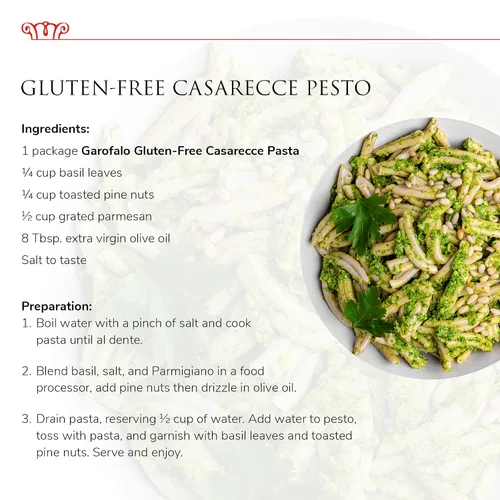 Vista 8 de Garofalo - Pasta Casarecce prémium sin gluten, hecha en Italia, maíz, arroz, mezcla de papa y quinua, dibujado en bronce, Al Dente (paquete de 2)