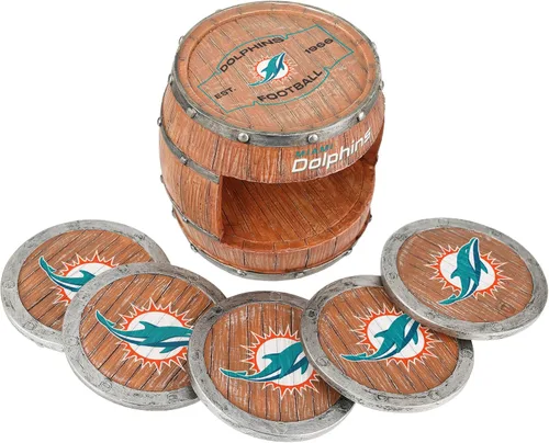 Vista 48 de FOCO NFL Team Logo 5-Pack Barrel Beverage Drink Coaster Set