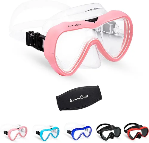 Vista 9 de OMGear - Gafas de natación con cubierta para la nariz, máscara de buceo y esnórquel, máscara para niños y adultos, máscara de esnórquel para buceo