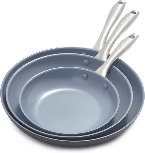 Vista 10 de GreenPan Lima - Sartén de 8" de cerámica antiadherente dura anodizada, sartenes y ollas libres de PFAS y no tóxicas, aptas para horno y asador
