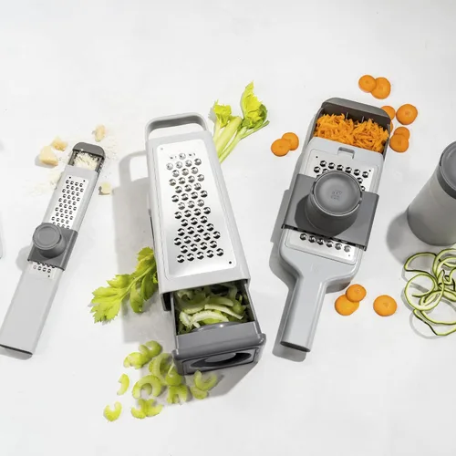 Vista 9 de ZWILLING Z-Cut Tower - Rallador multifuncional de caja, tecnología de rejilla más rápida, rallador de queso, rallador de ajo, rebanador, rallador