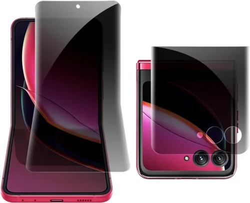 Vista 7 de Protector de pantalla interior antirreflejo antiespía para Moto Razr 2025/Moto Razr 2024 Privacidad Mate Exterior Protector de Pantalla Suave