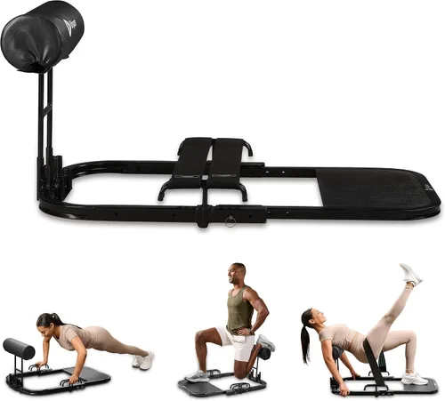 Vista 8 de Lifepro GluteBlast Hip Thrust Machine – Foldable, Home Gym, 220 lb Cap Sissy squat + hip thrust bench, powder-coated steel, PU leather pad, folds