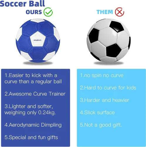 Vista 5 de Curve - Balón de fútbol tamaño 4, pelotas suaves para exteriores e interiores, pelota de fútbol tamaño 4 para niños y niñas