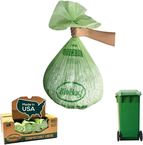 Vista 10 de BioBag (USA) The Original Compostable Bag, 39 galones, 120 unidades, bolsas de basura compostables 100% certificadas para residuos de alimentos