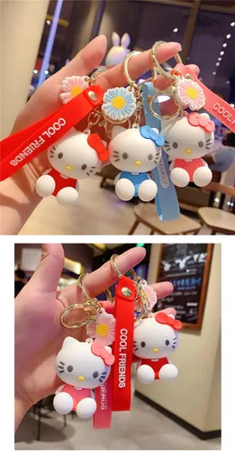 Vista 5 de CmfyArt Llavero creativo para niñas y mujeres lindo kawaii con lazo para gato gato gatito para novia San Valentín Navidad cumpleaños bolsa de regalo