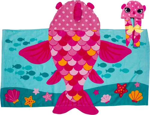 Vista 11 de Stephen Joseph, Toalla de playa con capucha para niños y niñas (3-8 años), toalla de baño tipo poncho con capucha, algodón suave y absorbente