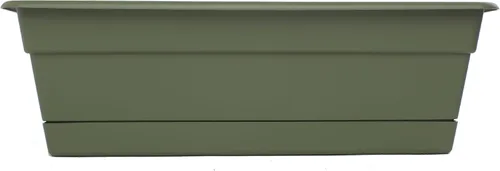 Vista 8 de Bloem Dura Cotta - Jardinera rectangular para ventana Basil de resina de 24 pulgadas con bandeja para jardinería interior y exterior