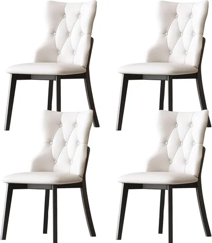 Vista 31 de Upholstered Dining Chairs with Backrest,Kitchen Chairs Leather,Living Room Chair with Wood Legs for Home, Restaurant, Hotel, Conference Room Grey