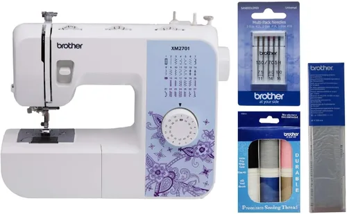 Vista 16 de Máquina de coser Brother XM2701 liviana, con todas las funciones, con 27 puntos, función automática para hacer ojales en 1 paso, 6 pies de costura