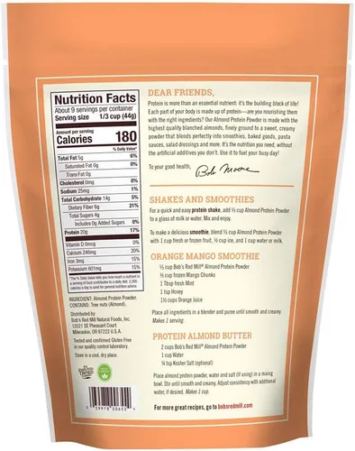 Vista 2 de Bob's Red Mill Proteína de Almendra sin Gluten en Polvo 14 oz (Paquete de 1)