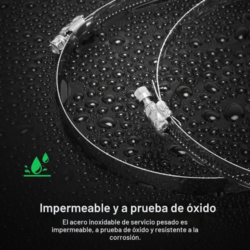 Vista 3 de VIVOSUN Abrazaderas de conducto de aire de acero inoxidable, abrazaderas de manguera ajustables de 4/6/8/12 pulgadas con accionamiento helicoidal