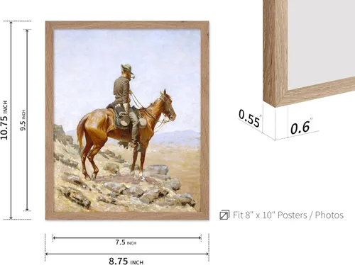 Vista 3 de Poster Master Póster vintage de The Lookout, estampado retro de vaquero, arte occidental, arte del salvaje oeste, arte de equitación, regalo