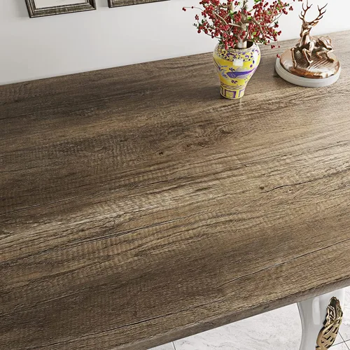 Vista 11 de FunStick Papel pintado de madera marrón arranca y pega, impermeable, extraíble, papel de contacto de grano de madera natural autoadhesivo, papel