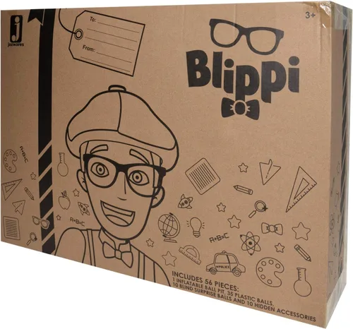 Vista 12 de Blippi Ball Pit Mystery Adventure, con pozo de bolas inflable portátil para interiores y exteriores, 35 bolas de plástico, 10 bolas sorpresa con 10
