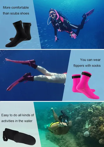 Vista 6 de SUJAYU Calcetines de buceo, 3MM Calcetines de Neopreno Surf Botines de Buceo Botas de Buceo Botas de Buceo