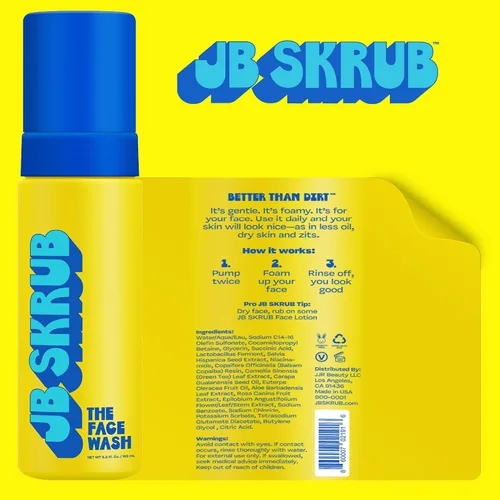 Vista 3 de JB SKRUB Almohadillas faciales y lavado facial para pieles sensibles, limpiador de acné y almohadillas de acné con aloe y chía para adolescentes