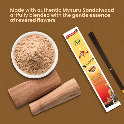 Vista 4 de Cycle Sandalum Varillas de incienso – Varillas de incienso floral y sándalo para meditación, oración y ambiente en el hogar – 20 agarbathi/paquete