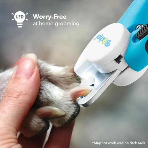 Vista 2 de Boshel Cortaúñas LED para perros grandes con sensor rápido, luz y protector de seguridad, cortador de uñas afilado y lima de mascotas